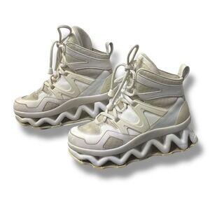 Marc by Marc Jacobs Ninja White Leather Mesh Zig-Zag Platform Sneakers Size 38